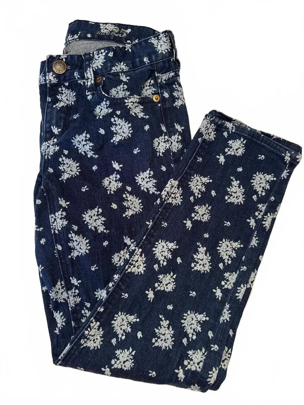 J. Crew Floral Cropped Matchstick Jeans 25